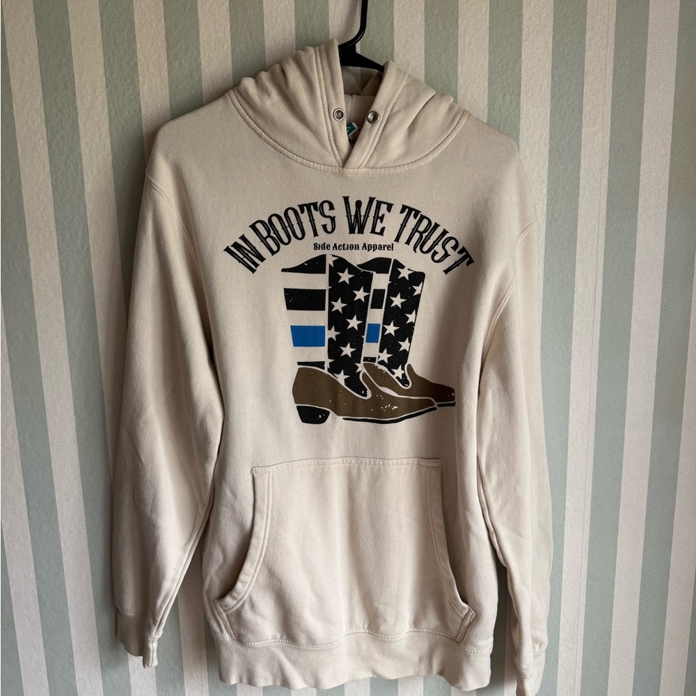 Sole Action Apparel Cream Hoodie - In Boots We Trust